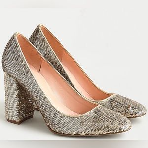 NWT Luxury Wedding Party J. Crew High Heel Sequin Pumps/Shoes